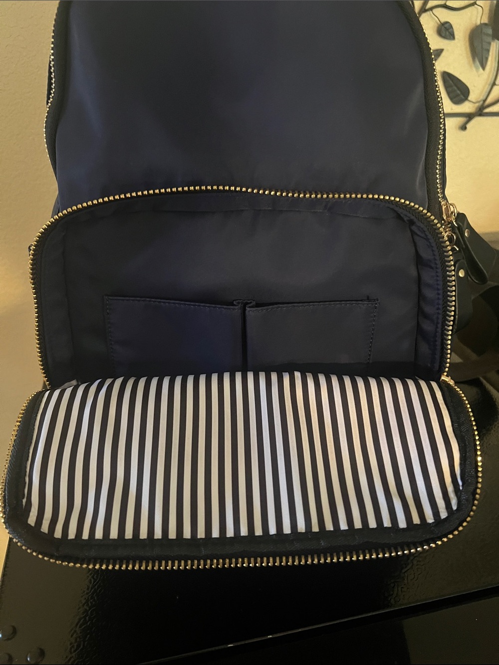 MMS Design Studio Navy Blue Backpack with Gold Hardware - Picture 9 of 11